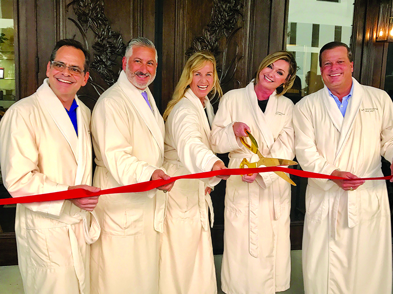 ►The Woodhouse Day Spa in downtown St. Petersburg had its ribbon cutting with owner Ginger Lettelleir, St. Petersburg Area Chamber of Commerce President Chris Steinocher and St. Pete Mayor Rick Kriseman on hand.