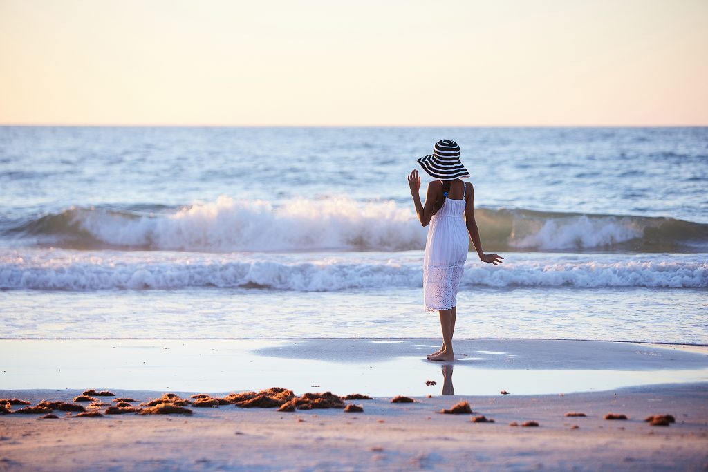 Shilen Patel's on the beach gazing at the distant ocean front