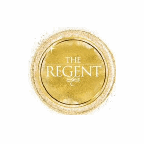 The Regent logo featuring a gold circular seal with elegant white text in the center.