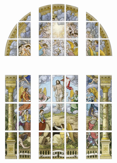 Jesuit stained glass project resurrection rendering
