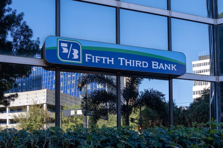 Tampa, FL, USA - January 8, 2022: The Fifth Third Bank office building in Tampa, FL, USA. Fifth Third Bank, the principal subsidiary of Fifth Third Bancorp is an American bank holding company.