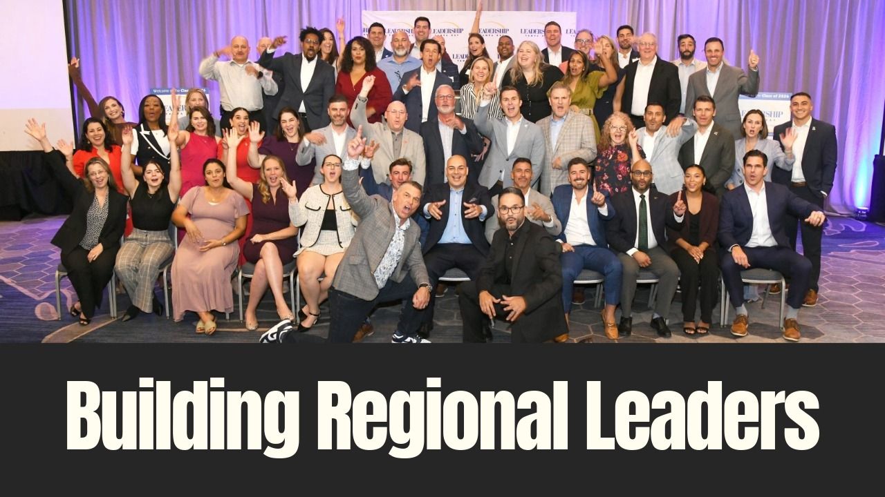 Members of the Leadership Tampa Bay Class of 2026 pose together during a group photo