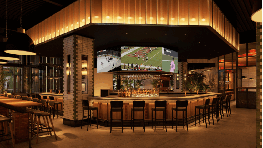 Forbici bar area with large TVs at Sundial.