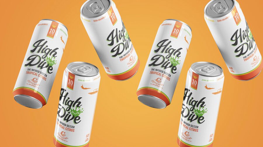 Coppertail Brewing High Dive THC-infused seltzer cans