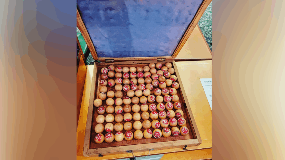 Wooden bolita balls used in Tampa’s historic underground lottery games.