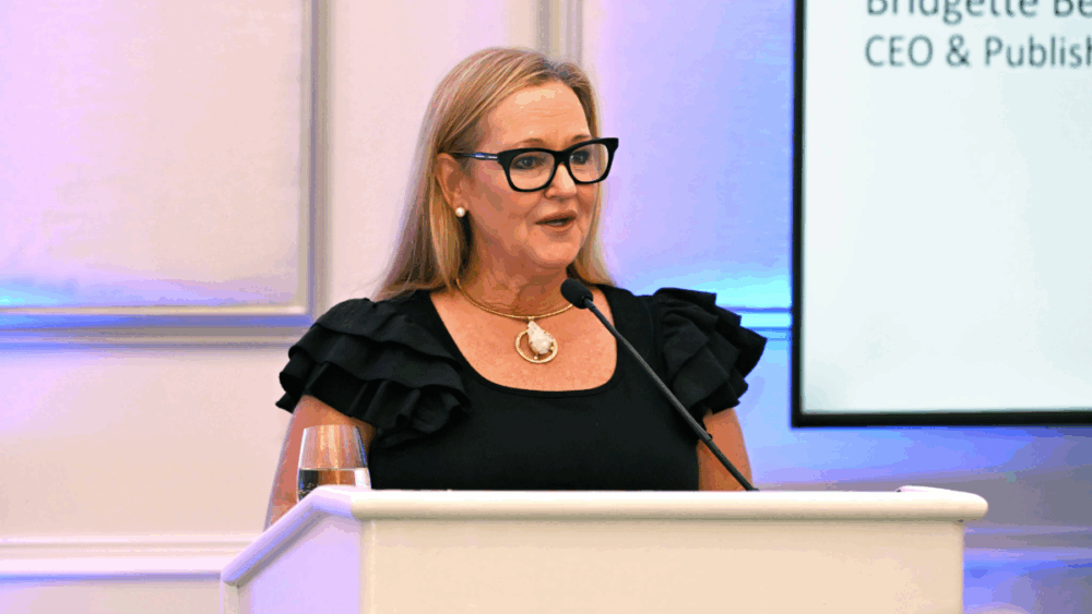 TBBW Publisher Bridgette Bello interviews Gary Hartfield on stage about leadership, service and Tampa’s growth.