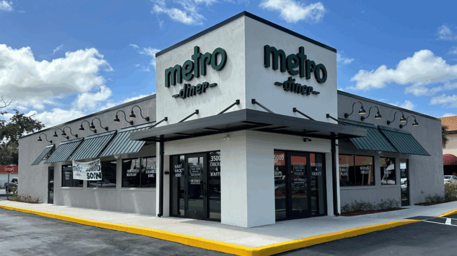 Exterior of Metro Diner’s new Palm Harbor location at The Fountains shopping center.