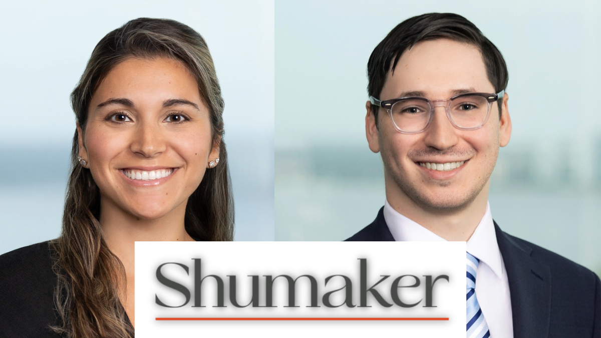 Headshots of Marisa A. Infante and Chase M. Robinson, newly added associates at Shumaker’s Tampa office.