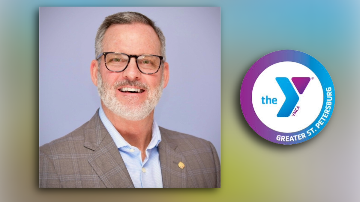 Portrait of David Jezek beside the YMCA of Greater St. Petersburg logo, marking his retirement after 42 years of service.