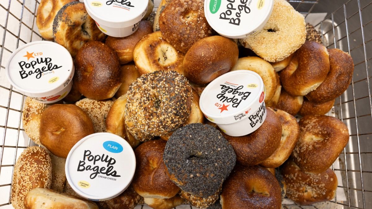 Basket filled with assorted PopUp Bagels