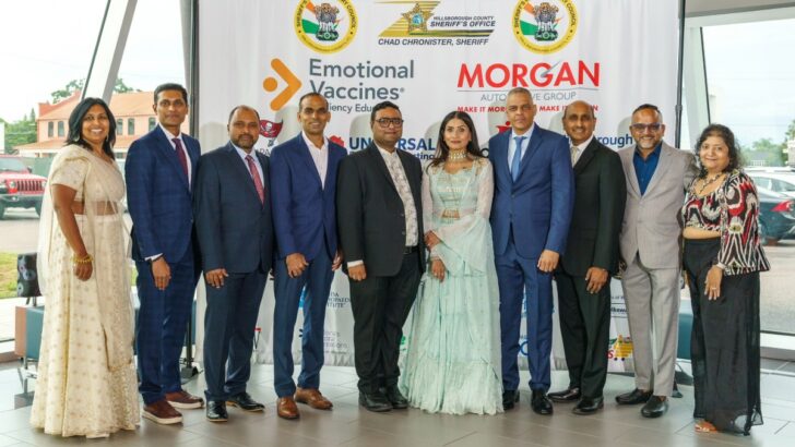 Members of the Sheriff’s Indian Advisory Council stand together at the 2025 Annual Banquet at the Bryan Glazer JCC.