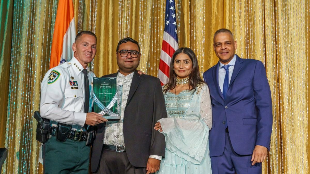 Sheriff Chad Chronister stands with members of the Indian Advisory Council during the 2025 Annual Banquet.