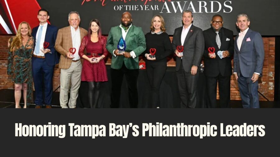 TBBW’s 2025 Philanthropists of the Year honorees stand together on stage during the annual awards event.