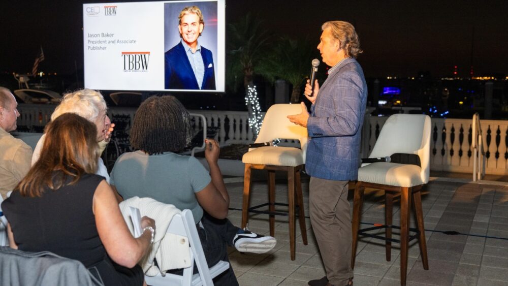 Guests gather at Aqua at Westshore Yacht Club during TBBW’s CEO Connect event with Ashley Butler.