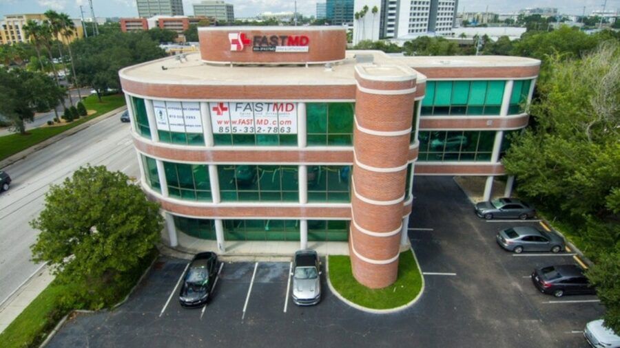 A satellite view of Tampa’s Westshore Business District showing 701 N Westshore Blvd near I 275 and surrounding commercial properties.