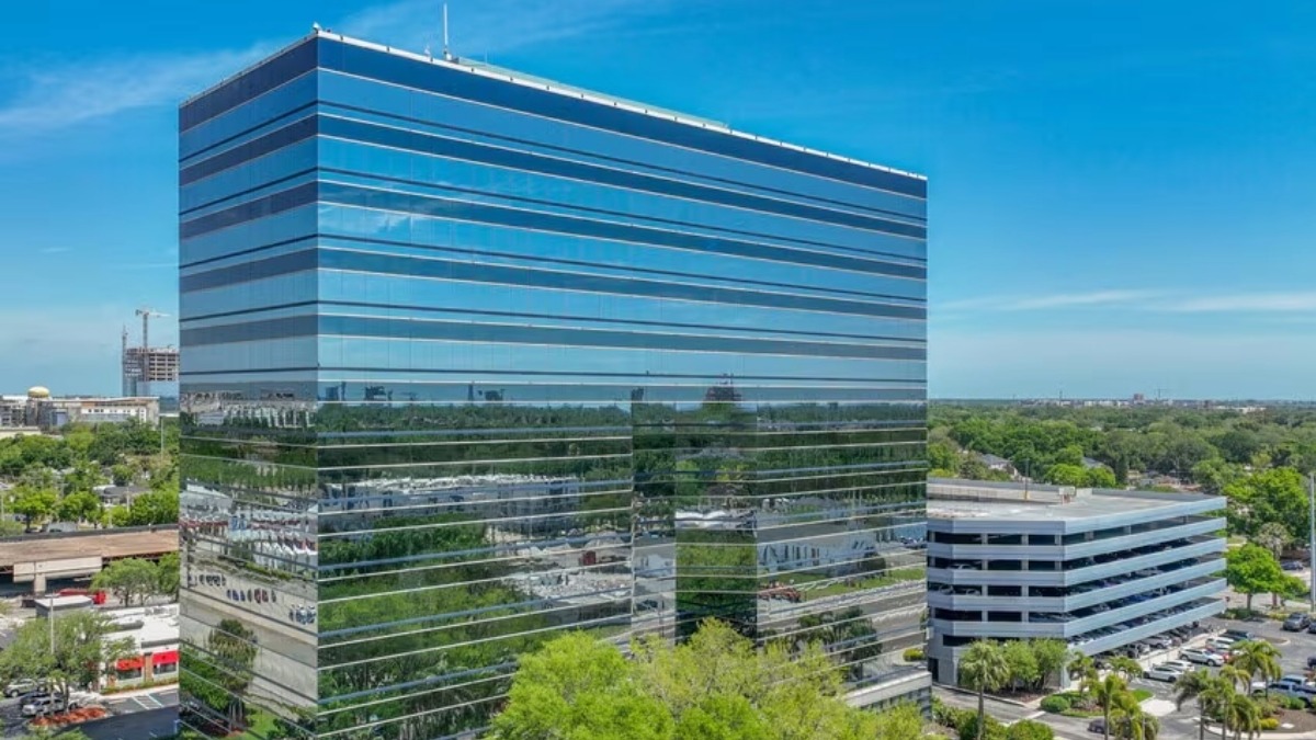 Exterior view of 1 North Dale Mabry, a 13-story Class A office tower in Tampa’s Westshore district