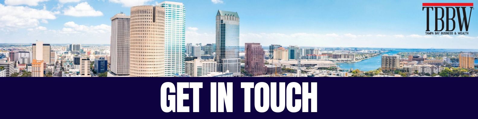 Aerial view of downtown Tampa skyline representing contact and newsroom outreach at Tampa Bay Business & Wealth