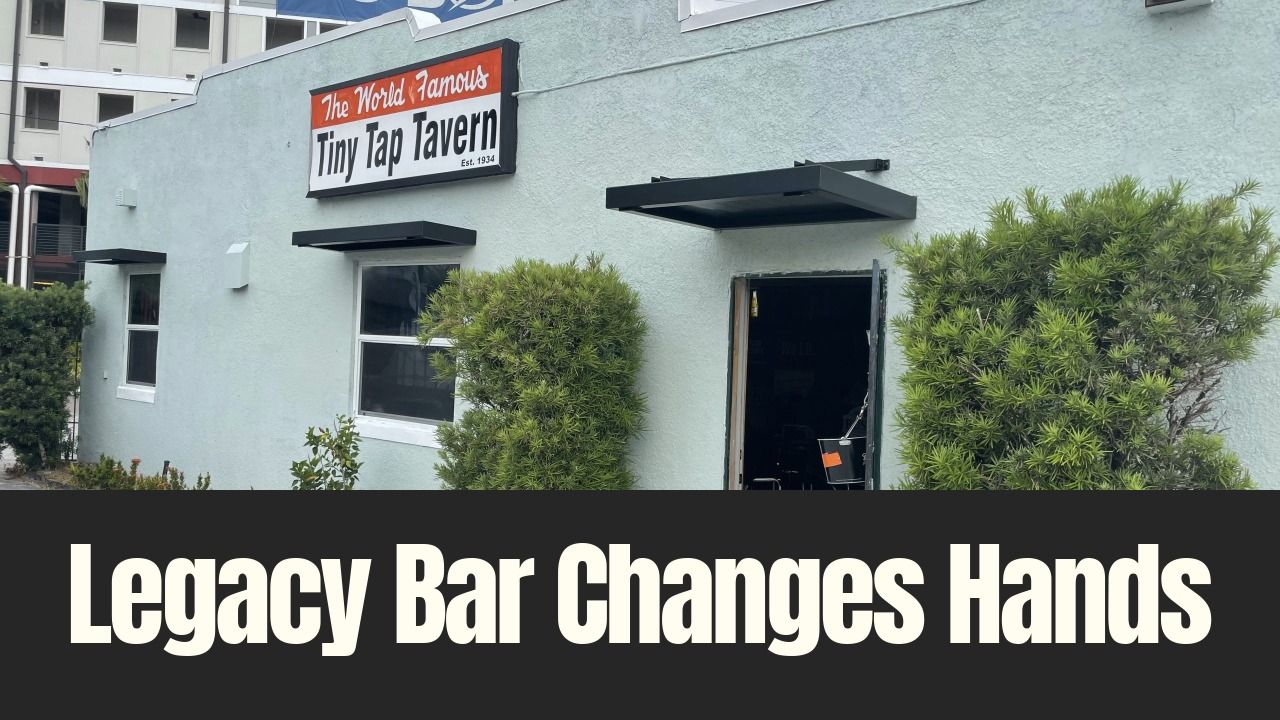 Exterior of Tiny Tap Tavern in Tampa with signage visible after the longtime neighborhood bar was sold.