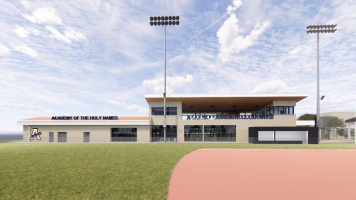 Full exterior view of the Academy of the Holy Names Health and Wellness Center