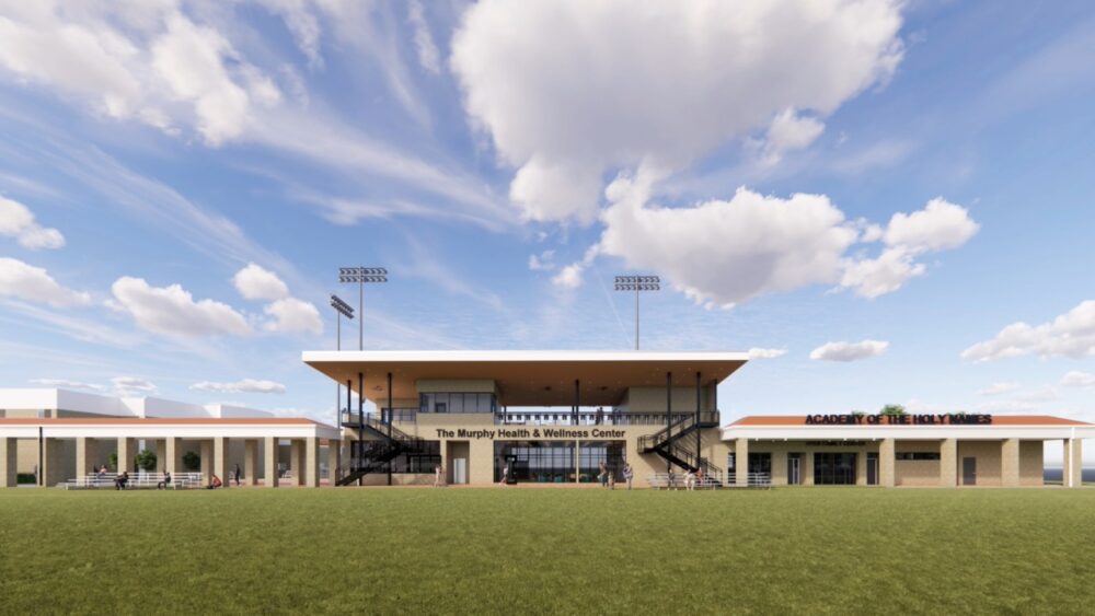 Front facing rendering of the Murphy Health and Wellness Center