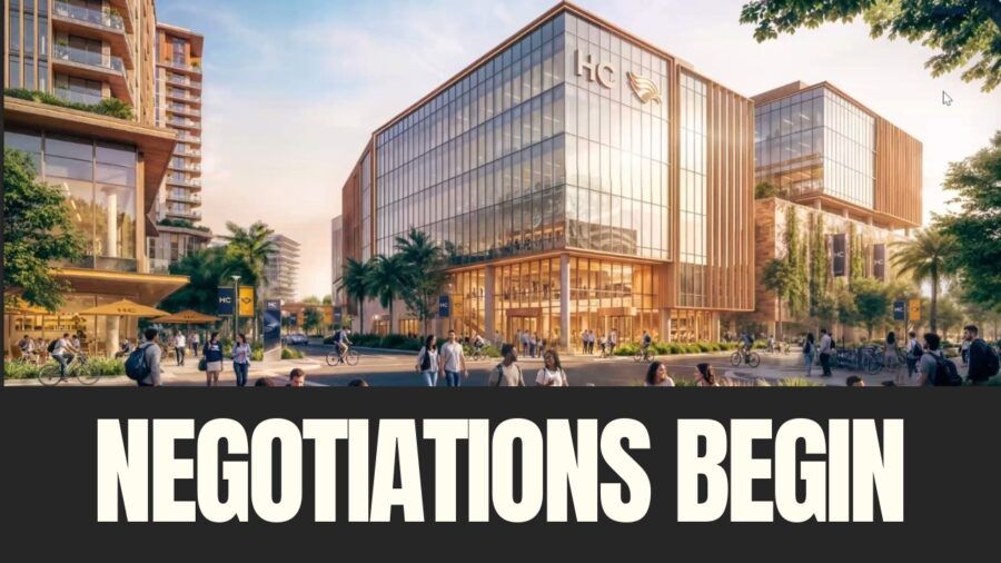 Conceptual rendering of Hillsborough College’s Dale Mabry campus showing a proposed mixed-use development as stadium negotiations begin