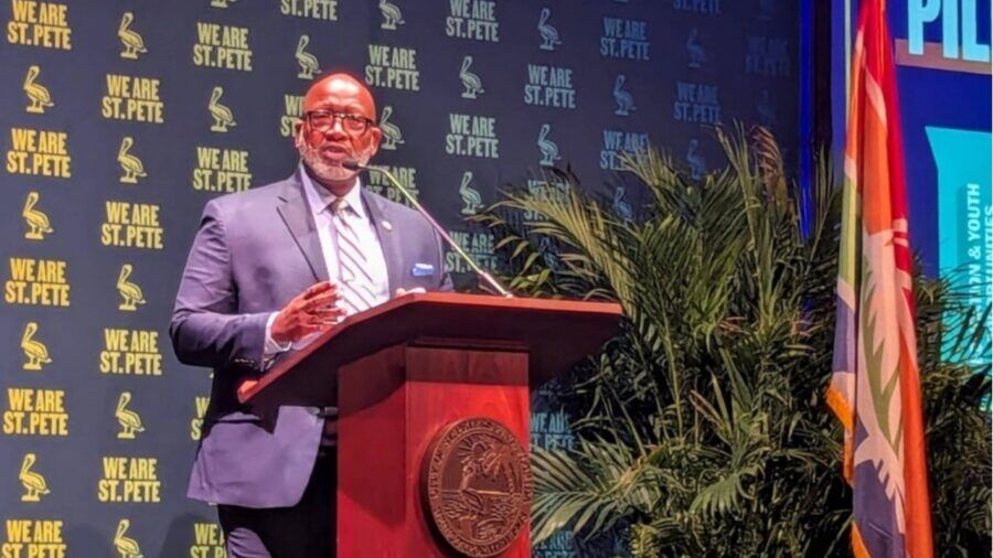 St. Petersburg Mayor Ken Welch delivers the 2026 State of the City address at the Palladium in downtown St. Petersburg.