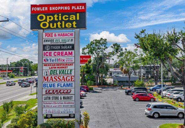 Fowler Shopping Plaza retail center on East Fowler Avenue in Tampa