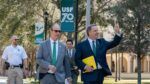 USF President Moez Limayem tours the USF Sarasota-Manatee campus during his first weeks in office.