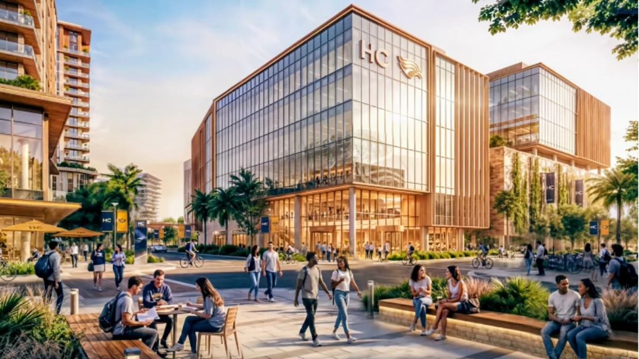 Rendering of a mixed-use redevelopment at Hillsborough Community College's Dale Mabry campus tied to the Rays stadium proposal