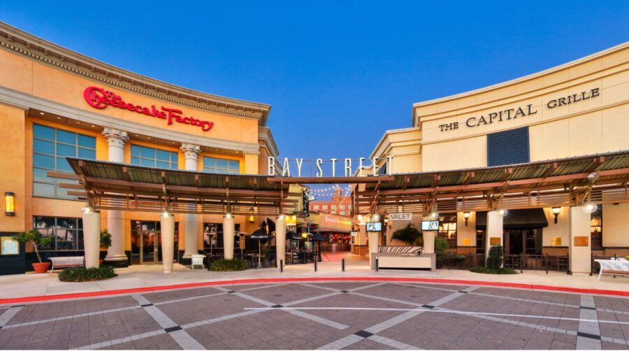 Bay Street entrance at International Plaza in Tampa, where a major redevelopment is planned.