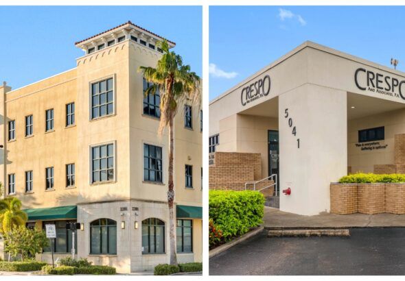 Medical office buildings at 2201 Central Ave. in St. Petersburg and 5041 W. Cypress St. in Tampa.
