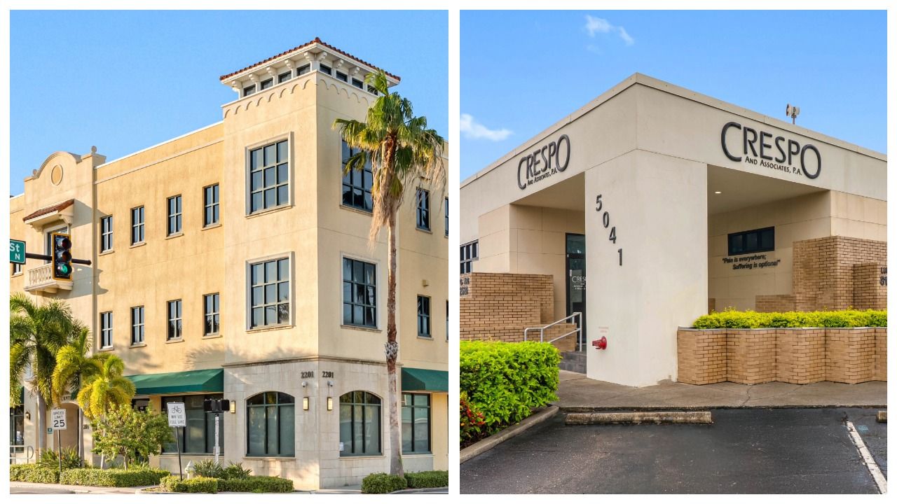 Medical office buildings at 2201 Central Ave. in St. Petersburg and 5041 W. Cypress St. in Tampa.
