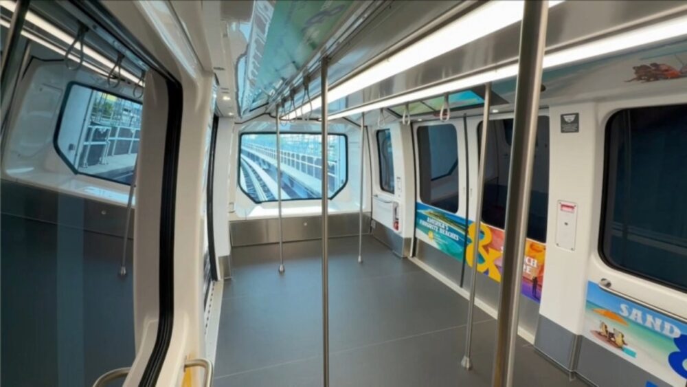 Interior of Tampa International Airport Blue Airside shuttle car