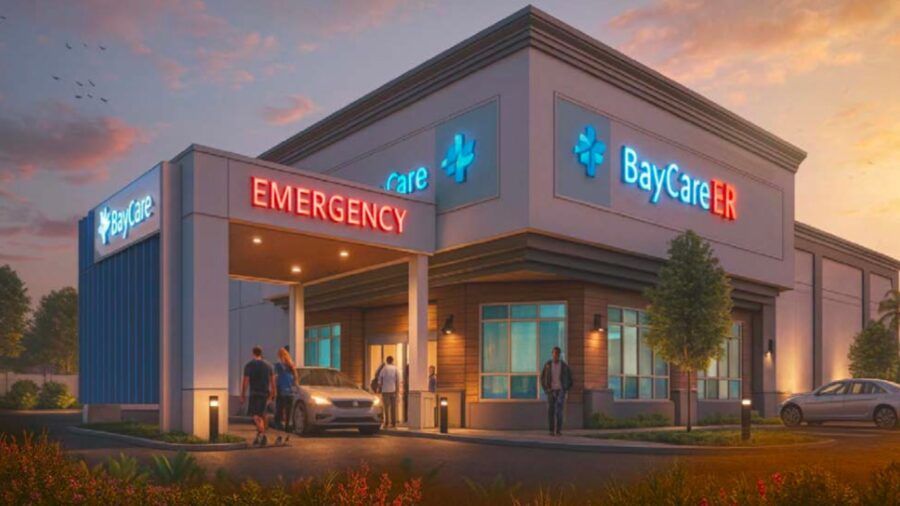 Rendering of a BayCare freestanding emergency department planned for a former CVS site on South Dale Mabry Highway in Tampa.