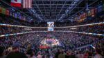 Fans fill Amalie Arena in Tampa during the NCAA Women’s Final Four basketball championship.