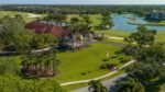 Aerial view of TPC Prestancia golf course and clubhouse in Sarasota