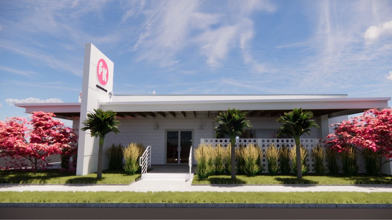 Rendering of Fresh Kitchen flagship exterior on Kennedy Boulevard in South Tampa