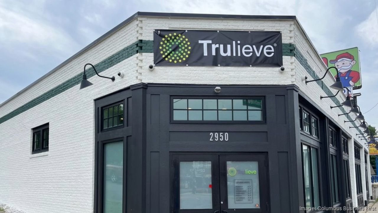 Exterior of a Trulieve medical cannabis dispensary with signage above the entrance