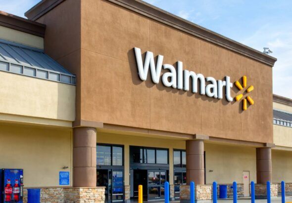 Exterior of a Walmart Supercenter with storefront signage