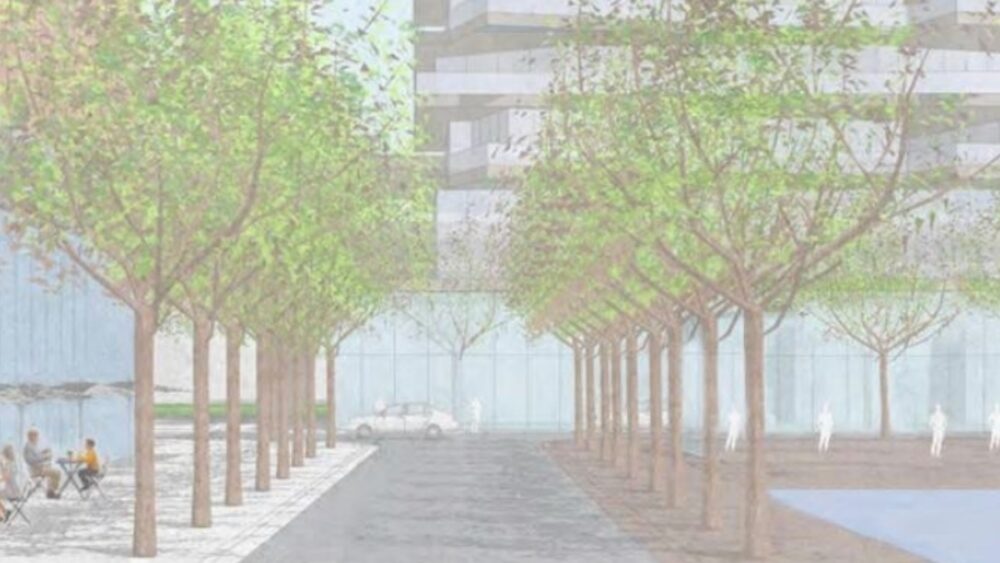 Tree-lined pedestrian corridor planned as part of the Ybor Harbor redevelopment project