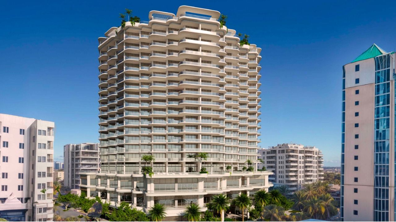 Rendering of the proposed Adagio mixed-income tower development near Burns Court in downtown Sarasota