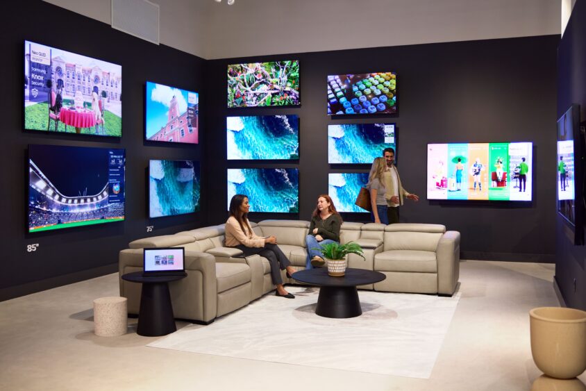 Interior and exterior views of the CITY HOME showroom in Plant City, Florida.