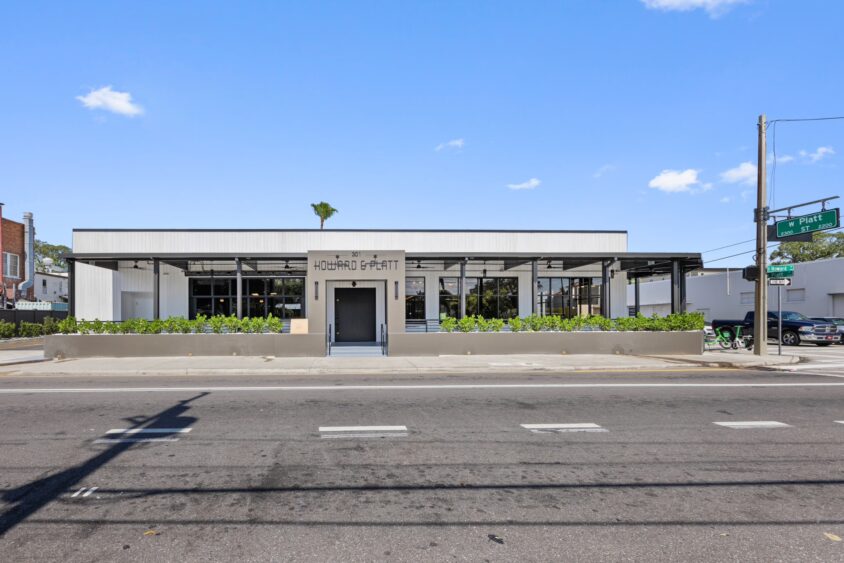 Interior and exterior views of Howard & Platt, the new South Howard restaurant opening July 17 in the former TC Choy's building in Tampa.