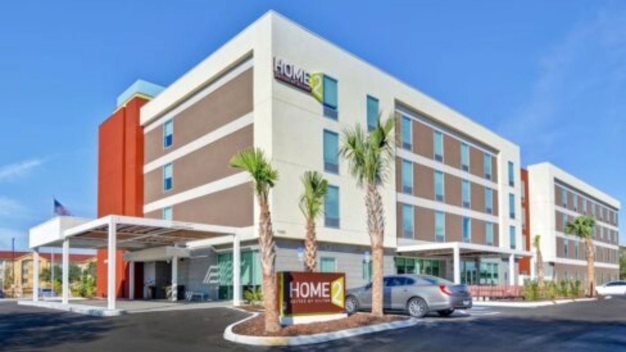 Exterior view of the Home2 Suites by Hilton at 11606 McKinley Drive near the University of South Florida in Tampa.