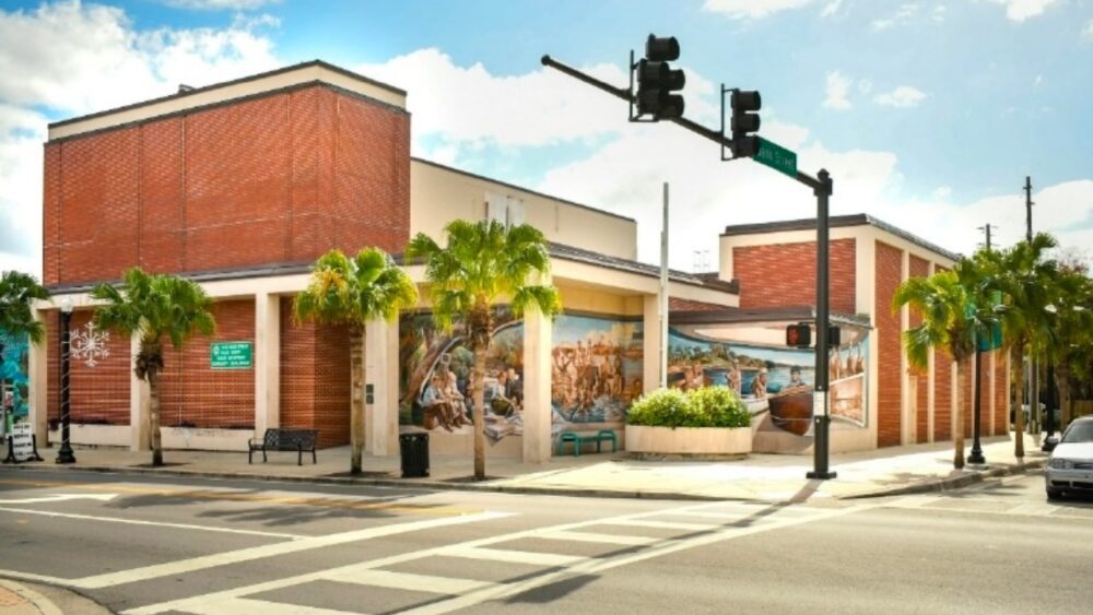 Concept rendering showing a potential redevelopment of the former health department building in downtown New Port Richey.