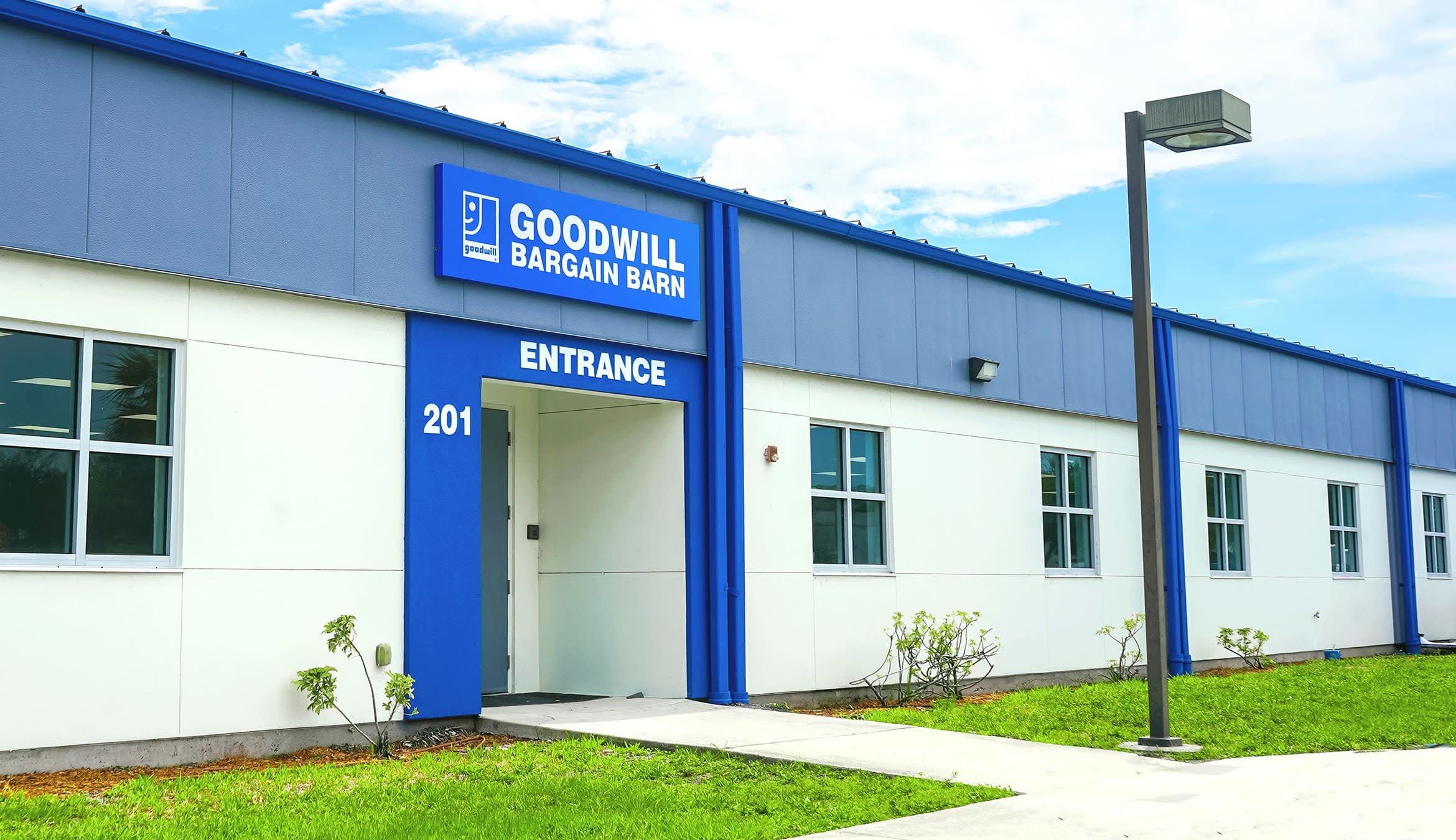 Exterior of the Goodwill Bargain Barn at the former Tervis headquarters on Triple Diamond Boulevard in Venice.