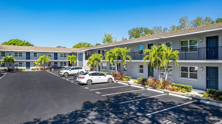 Exterior of Echo on Eighth, a renovated 23-unit apartment community near downtown Sarasota that sold for $4.85 million.