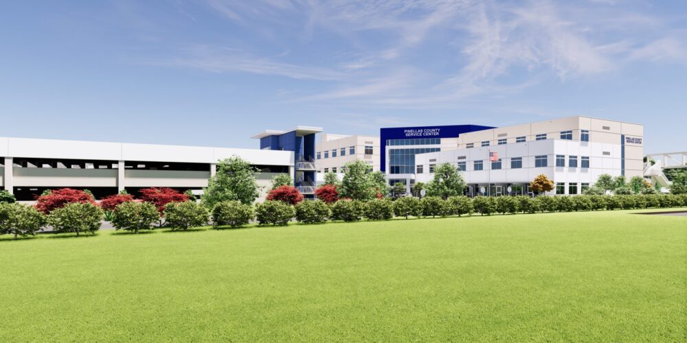 Rendering of the proposed $51 million Pinellas County North County Service Center in Clearwater, which would replace the existing facility and consolidate county offices.