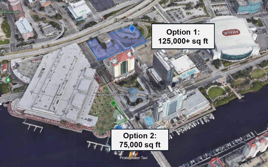 Conceptual expansion options for the Tampa Convention Center