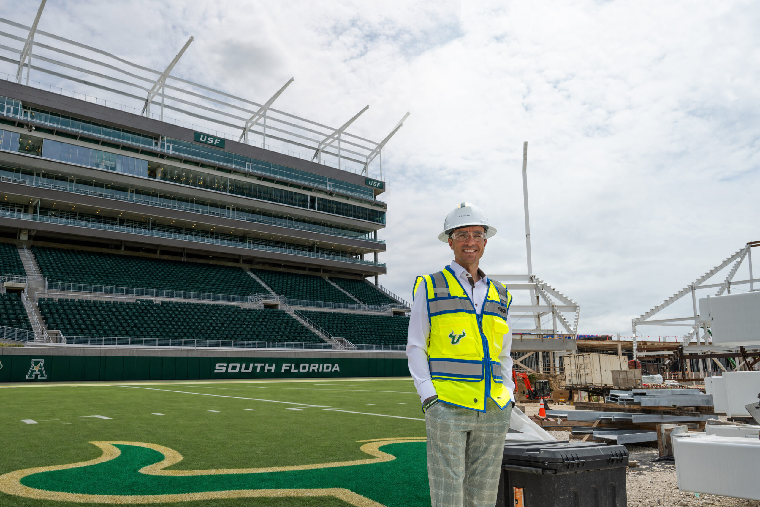 Rob Higgins tours construction of USF’s on-campus football stadium